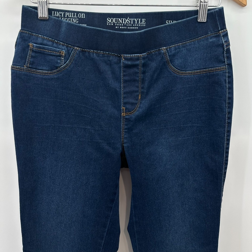SoundStyle Lucy Pull On Legging Jeans Women M Blue Slimming Stretch Denim